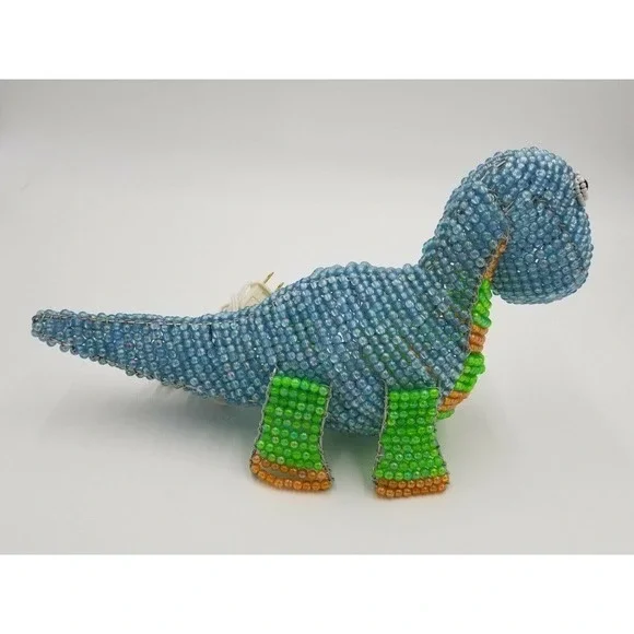 Dinosaur Hand-Crafted Beaded Night Light Lamp Kids plug in